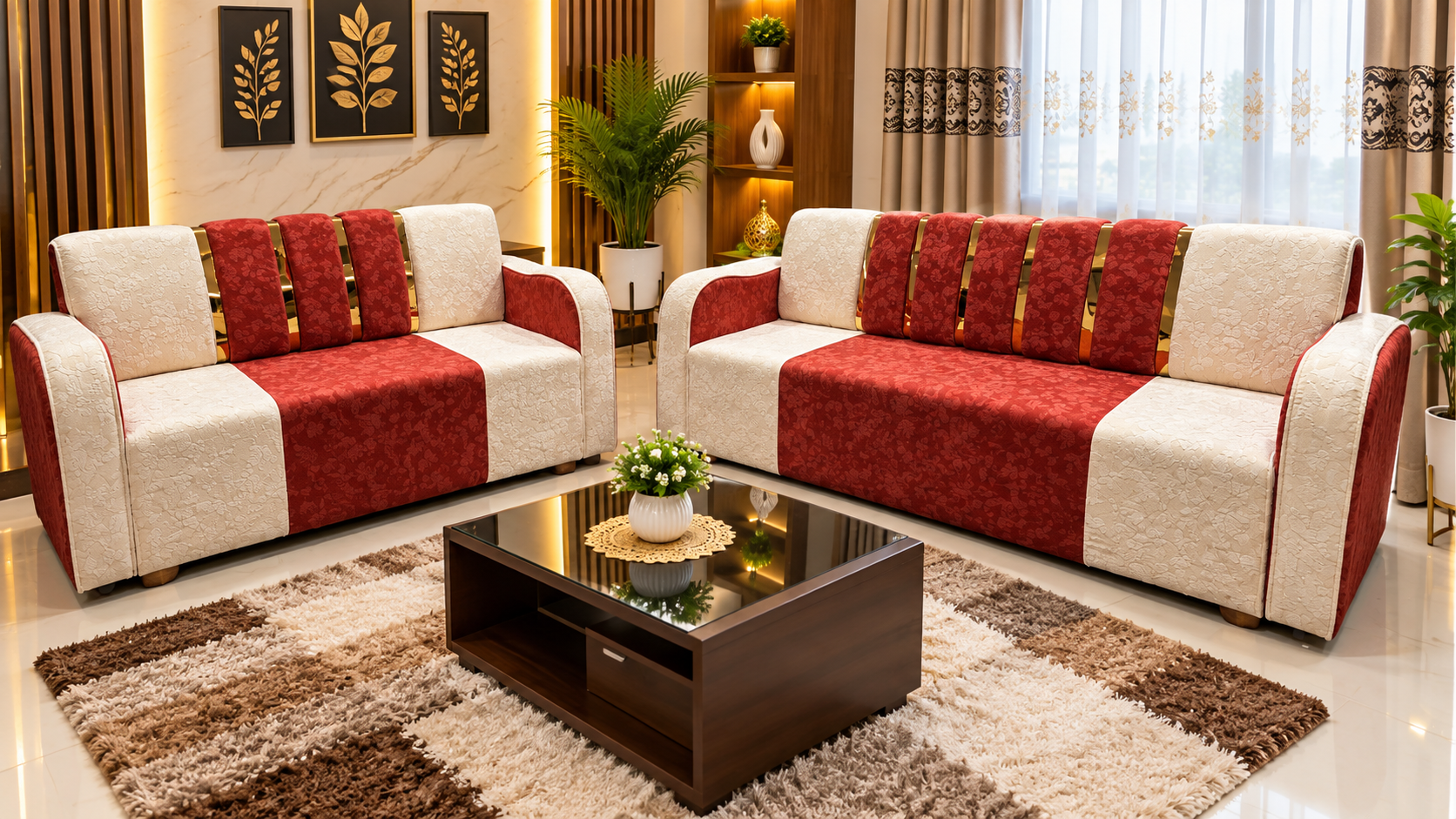 আপেল সোফা এবং ক্রিম কালার 